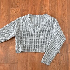 NEW Light Gray V-Neck Sweater